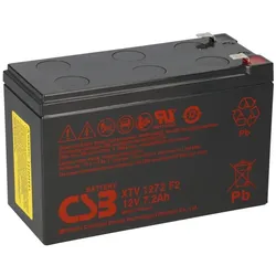 CSB AGM Bleiakku 12V 7,2Ah XTV1272 F2 6,3mm extreme temperature