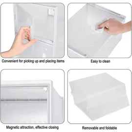 Woltu Schuhregal 25 x 19 x 35 cm transparent, stapelbar / weiß
