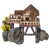 Nobby Aqua Ornaments HOLZHAUS mit Pflanzen 23 x 12,3 x 17 cm