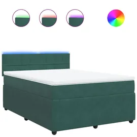 vidaXL Boxspringbett 140 x 200 cm Dunkelgrün