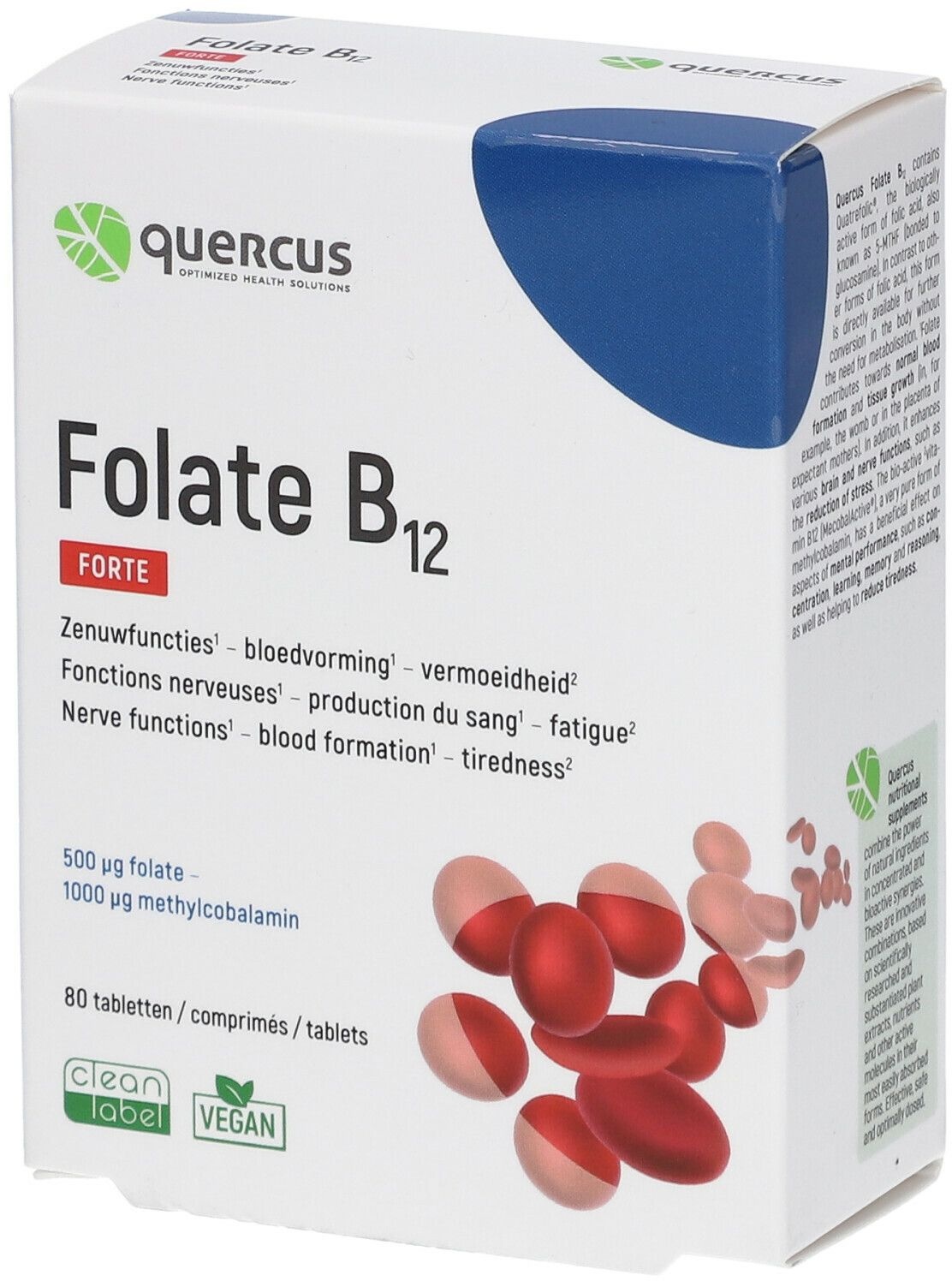 quercus Folate B12 80 pc(s) comprimé(s)