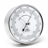 Fischer 15.01 - Barometer - 103mm Druckmessgerät mit Edelstahl-Gehäuse und weißem Ziffernblatt - Made in Germany