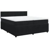 vidaXL Boxspringbett mit Matratze Schwarz 200x200 cm Samt