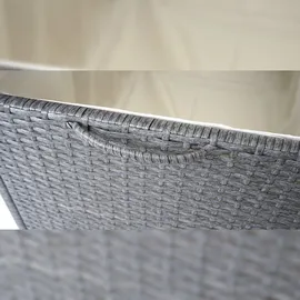 Mendler Poly-Rattan Kissenbox HWC-D88, Gartentruhe Auflagenbox Truhe ~ Premium grau, 80x160x94cm 950l