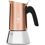 Bialetti New Venus 4 Tassen, Anti-Brand-Griff, nicht für Induktion geeignet, 4 Tassen (170 ml), Edelstahl, Bronze