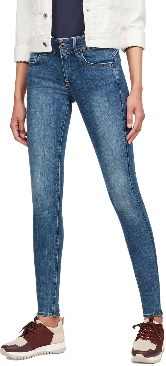 G-Star Damen Jeans Lynn Mid Waist Super Skinny Fit Super Skinny Faded Blau Normaler Bund Reißverschluss W 33 L 30