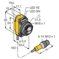 Turck Opto Sensor QS18VP6CV45Q5