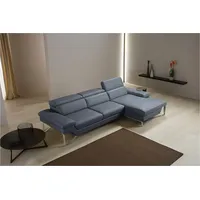 Ecksofa EGOITALIANO "Princess, elegantes Designsofa mit erstklassigem Sitzkomfort, L-Form", grau (smoke), B:282cm H:95cm T:168cm, Leder »BULL« (echtes Rindsleder). Geschliffenes, pigmentiertes und behandeltes Rindsleder mit einer Dicke von 1, 3-1, 5 mm. Dieses Leder zeigt eine ziemlich weiche Hand mit einem halb undurchsichtigen Aussehen. Es handelt sich um ein geschütztes Leder. Eine leichte Deckschicht schützt sie vor Flecken, ohne ihre ursprünglichen Eigenschaften zu verändern. Die geschützten Leder