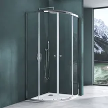 mai & mai Ravenna32K Runddusche mit Schiebetür 80 x 80 cm silber satiniert