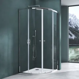 mai & mai Ravenna32K Runddusche mit Schiebetür 80 x 80 cm silber satiniert