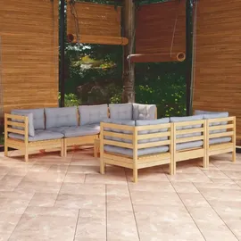 vidaXL Garten-Lounge-Set 8-tlg. grau Kiefer