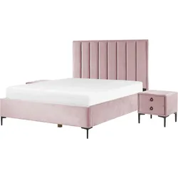 Schlafzimmer komplett Set 3-teilig rosa 160 x 200 cm SEZANNE