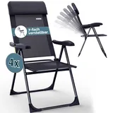 CASARIA Gartenstuhl 4er Set klappbar 7-fach verstellbar 0 x 0 x 0 cm grau