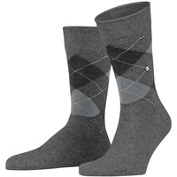 Burlington Herren Socken - Dundee, Rautenmuster, Kurzsocken, Wolle, One Size Grau 40-46