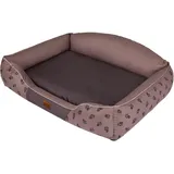 DOGGY Hundebett Hellbraun Krone XXL 110x85cm Königliche Serie