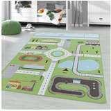 Giancasa Spielteppich Straßenteppich Kinderteppich Kinderzimmer Autoteppich - Grün / 80 x 120