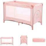 KIKKABOO Reisebett so gifted eine Ebene, weiche Matratzenauflage, Seiteneingang rosa pink