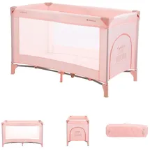 KIKKABOO Reisebett so gifted eine Ebene, weiche Matratzenauflage, Seiteneingang rosa pink