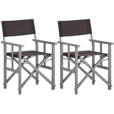 vidaXL Regiestuhl 55 x 56 x 88 cm grau/schwarz klappbar 2 St.