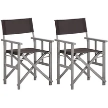 vidaXL Regiestuhl 55 x 56 x 88 cm grau/schwarz klappbar 2 St.