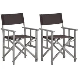vidaXL Regiestuhl 55 x 56 x 88 cm grau/schwarz klappbar 2 St.