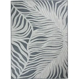 s.Oliver Teppich Skadom, Wende-Teppich im Blatt Design, auch für Balkon und Terrasse, rechteckig, Höhe: 5 mm, für In- und Outdoor geeignet, wetterfest & UV-beständig grau 80 cm x 150 cm x 5 mm