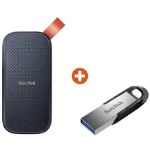SanDisk Portable SSD V2 2 TB USB C + 128 GB Ultra Flair USB 3.0 Stick