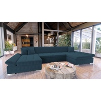 MIRJAN24 Wohnlandschaft Alia Cord, 2 Bettkasten und Schlaffunktion, U-Form Ecksofa vom Hersteller, Sofa Couch blau