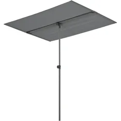 DELUKE® Sonnenschirm rechteckig RIO Wasserfest UV-beständig Sonnenblende Schirm Sonnenliege Balkonschirm Gartenschirm Sonnenschutz Grau