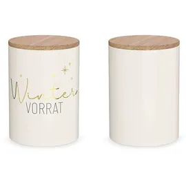 la-vida Vorratsdose Porzellan beige 11 x 16 cm 1 l