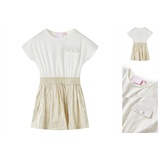 vidaXL A-Linien-Kleid Kinderkleid mit Kurzen Ärmeln Ecru 92