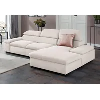 Home Affaire Ecksofa »Alberto L-Form«, mit Kopfteilverstellung, wahlweise mit Bettfunktion, beige