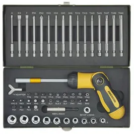 PROXXON Industrial 23104 Bit-Set 54teilig Innen-Sechsrund (TX), Innen-Sechskant, Schlitz, Kreuzschlitz Pozidriv, Kreuzschlitz