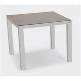 BEST Freizeitmöbel Houston Gartentisch 90 x 90 x 75 cm silber/anthrazit