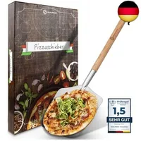 SQUALIPRODU® Pizzaschieber - Premium Pizzaschaufel aus rostfreiem Edelstahl und