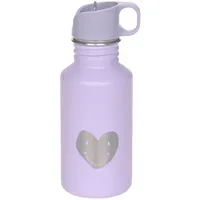 Lässig Trinkflasche Edelstahlflasche BPA-frei 500ml Kinder Kita Kindergarten auslaufsicher mit Sporttrinkverschluss/Bottle Stainless Steel Little Gang Heart lilac