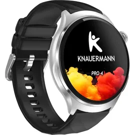 knauermann PRO 4 Rund 47 mm Aluminiumgehäuse Silber Silikonarmband Silber inkl. verschiedene Armbänder