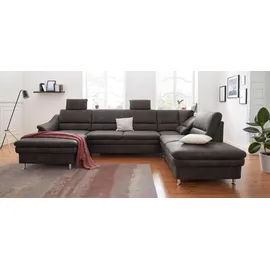 sit&more Wohnlandschaft SIT & MORE "Cardoso U-Form", grau (anthrazit), B:324cm H:90cm T:90cm, Luxus-Microfaser 1 (100% Polyester);Luxus-Microfaser 2 (100% Polyester);Luxus-Microfaser ALTARA NUBUCK (100% Polyester), Sofas, Wohnlandschaft, mit Federkern und