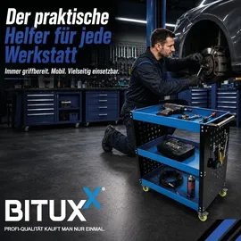 BITUXX Werkstattwagen 3 Ebenen Metall blau
