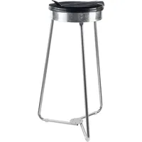 Müllsackständer 120 L mit Deckel, rund mit 1 Fach, Stahl, Stahl|Kunststoff, silber