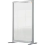 NOBO durchsichtige Schreibtisch-Trennwand aus Acryl, Freistehende Schutztrennwand, Hygieneschutz, Premium Plus, 600x1000 mm, 1915493