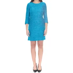 Aniston SELECTED Damen Maschenkleid modisches Herbst-Kleid 52819234 Petrolblau - 34