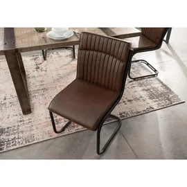 MASSIVMOEBEL24.DE Freischwinger Leder braun