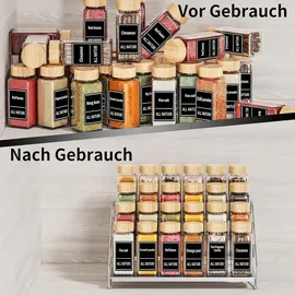 mayzolop Gewürzregal 4 Etagen 34 x 0 x 0 cm Silber Grau