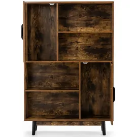 Costway Bücherschrank 80 x 24 x 120 cm Braun