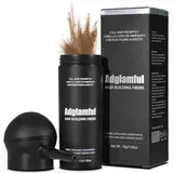 Adglamful Haarfasern für dünnes Haar, 30g Streuhaar mit Sprüh-Applikator, sofortige Haarverdichtung, natürlich & langanhaltend, für Männer und Frauen (Hellbraun)