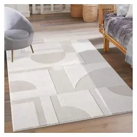 Carpet City Kurzflor Teppich Creme - 200x290 cm -