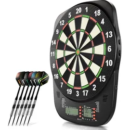 Juskys Elektronische Dartscheibe Kunststoff inkl. 18 Darts