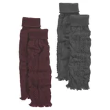 LAVANA Stulpensocken Damen 1x weinrot, 1x anthrazit meliert Gr.