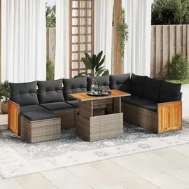 vidaXL Garten-Lounge-Set 9-tlg. grau